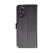 Newface - 17 - Oppo A38 Kılıf Trend S Plus Kapaklı Kılıf - Matxzngz - - Siyah