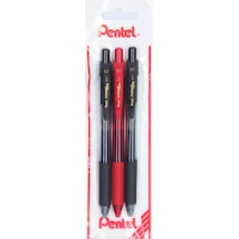 Energel 0.7 Mm Likit Roller Kalem 2xsiyah/1xkırmızı 3'lü Set -