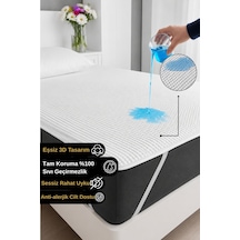 3d Ped %100 Sıvı Geçirmez Pamuklu Sessiz Köşe Lastikli Yatak Alezi Koruyucu Tek/çift/bebek Kişilik Beyaz