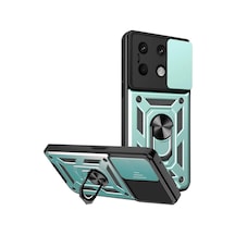 Redmi Note 13 4g Kılıf Pars Lens Yüzüklü Silikon - Yeşil Bz8683140668211