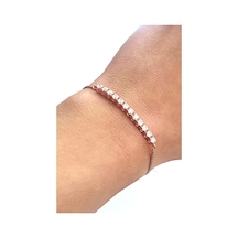 Zirkon Taşlı 925Ayar Gümüş Rose Tasarım Asansörlü Ayarlanabilir B