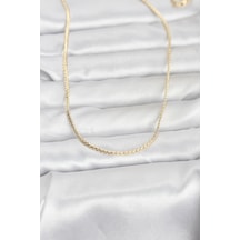 Cm 14k Gold Renk Yassı Zincir Model 60 Cm Kadın Kolye - Tj-bko10965 Gümüş