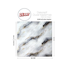 60x60 Cm Kendinden Yapışkanlı Duvar,banyo,tezgah Arası Gri-siyah Mermer-24 Adet 1135-60-24