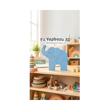 Montessori Tarzı 3d Fil Puzzle - Organik Pla Malzeme - Doğa Dostu Eğitici Oyuncak