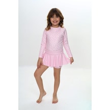 My Kids Wear Etek Detaylı Kız Çocuk Mayo Mor