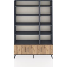 Arges Dolap 10 Raflı 3 Kapaklı 132x30x195 Antrasit-çam/antrasit Atlas Çam/antrasıt