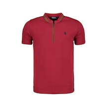 T8571 Dewberry Fermuarlı Erkek T-shırt-koyu Bordo Koyu Bordo