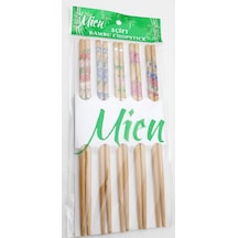 5 Çift Yıkanabilir Desenli Bambu Chopsticks Yemek Çubuğu