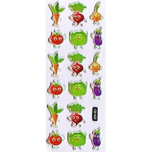 Sticker Kabartmalı Sticker Defter Planlayıcı Etiket Cb522 16x7 Cm- Neşeli Sebzeler Çok Renkli