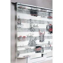 Etekli Istanbul Desenli Zebra Stor Güneşlik Perdeler