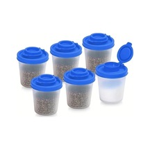 Trendooze Gaojunshop01 Kırmızı Kapaklı Derin Mavi 6'lı Nem Geçirmez Baharatlık Tuz Biberlik Set, Kamp Ve Piknik İçin Koyu Mavi Koyu Mavi