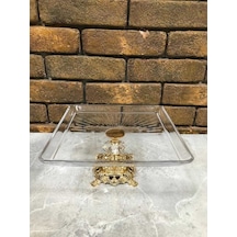 Dream Home Avangarde Gold Döküm Ayak Kare Sunumluk 25 X 25 Cm Altın