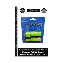 Delux Serisi Og-50 Green Overgrip Yeşil Renk 3'lü Tenis Bandı Destek Antrenman