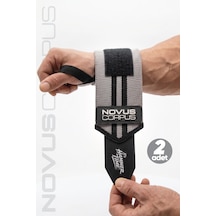 Ağırlık Bilekliği Wrist Wraps Crossfit Fitness Bilekliği Bilek Koruyucu Destek Bilekliği - 2 Adet - Gri/siyah