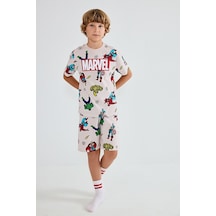 Defacto Marvel Lisanslı Comıcs Regular Fıt 2li Bej Pijama Takımı Erkek Çocuk H8033a826hsgr477 Gri-gr477
