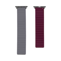 Watch 42mm Uyumlu Krd-52 Mtr Kordon-gri-kırmızı