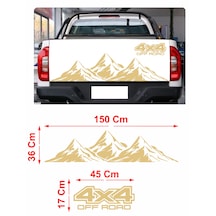 4x4 Ve Dağ Sticker - Off Road 4x4 Dağ Araba Oto Kamyonet Araba Cam Arka Bagaj Oto Sticker - 00124 150x36cm 45x17cm