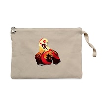 God of War Kratos Siluet Krem Clutch Astarlı Cüzdan / El Çantası Krem
