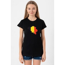 Euro 24 Belgium Siyah Kadın Tshirt SIYAH