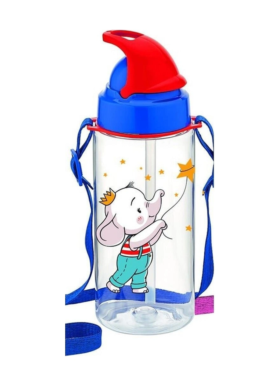 Third Tritan Desenli Pipetli Matara 500 Ml Bpa Free Askılı Suluk Karışık