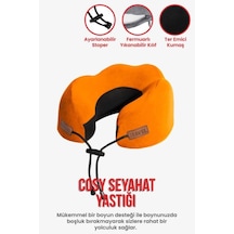Viscofoam Cosy Ortopedik Seyahat Yastığı Visco Boyun Destekli Seyahat Yastığı - Turuncu | Ergo Travel