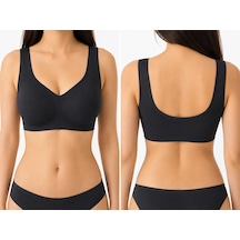 Dikişsiz Lazer Kesim Geniş Askılı Kopçasız Konfor Sütyen Bralette Best Bra Lazer84 Siyah