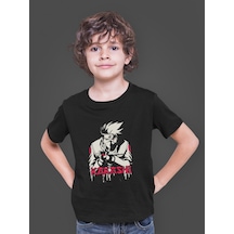 Bumeta Naruto Kakashi Red Anime Çocuk Tişört T-shirt Siyah