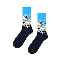 Carnaval Socks Kanagawa Dalga Art Desenli Renkli Çorap Çok Renkli