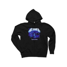 Metallica Ride The Lightning Siyah Fermuarlı Kapşonlu Sweatshirt Siyah