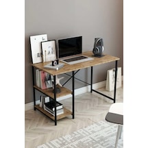 Reyo Falez 2 Raflı Çalışma Masası 60x120 - Bilgisayar Ofis Ders Masası Ceviz Atlantik Çam