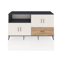 Hyperion Konsol 4 Raflı Tek Çekmeceli 4 Kapaklı 176x44x99 Antrasit-aytaşı/çam Antrasıt/aytası - Antrasıt