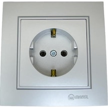 Makel Karea Topraklı Priz Gümüş Modül+Kapak+Çerçeve