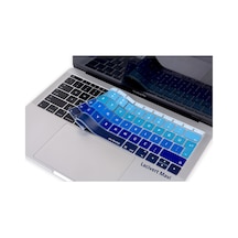 Laptop Macbook Pro Klavye Koruyucu Ombre Türkçe Q A1534 A1708 İle Uyumlu Lacivert Mavi