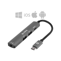 Gri Metal Type-c Dönüştürücü, 4 İn 1 Fonksiyon