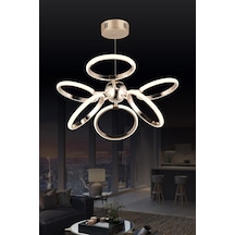Ld 072 Model Gold 3 Renkli Salon Ve Oturma Odası İçin İdeal Alüminyum Avize, 65x70 Gold