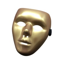 Schulzz Tam Yüz Mat Altın PVC Cosplay Maske