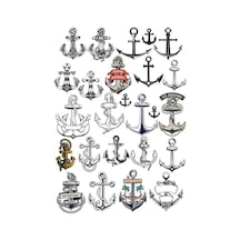 Deniz Çapası Sticker Set 25 Parça Telefon, Tablet, Defter, Laptop Sticker