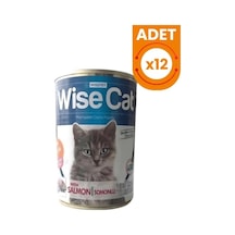 Wise Cat Somonlu Yetişkin Konserve Kedi Maması 12 Adet 400 Gr