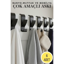 6 Adet Mutfak Banyo Dolap Askılığı Havlupan Askılığı Pratik Askı Plastik Siyah Tr Diğer