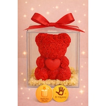 20'li Ayıcık Şeklinde Kokulu Mum Söz Nişan Baby Shower Hediyeliği Kırmızı