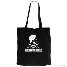 The Barber Shop Siyah Kanvas Bez Çanta