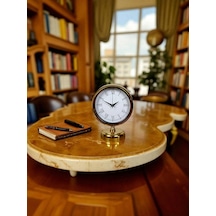 Golden Edge 25x20 Gold Metal Masa Saati Çok Renkli