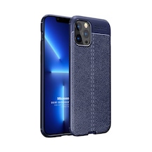 Microsonic Apple Uyumlu iPhone 13 Pro Kılıf Deri Dokulu Silikon