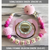 Sahi Aksesuar İsimli Bebek Emzik Zinciri ve Bebek Silikon Emzik BEZYI219 Gri