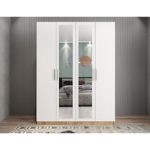Bevel 4 Kapaklı Gizli Çekmeceli Gardırop Çb 140 Cm - Montaj Dahil