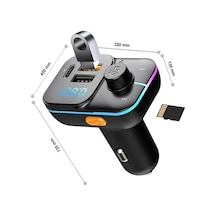 55w Hızlı Şarj Destekli Çift Usb + Type-c Çıkışlı Bluetooth Fm Modülatör Transmitter Mt9874