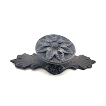 Antika Tarz Dekoratif Pirinç Çiçek Düğme - 29x70 Mm, Oksit Çok Renkli