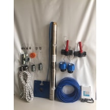 4sdm6/20 3 Hp Alarko 35 Mt Yassı Kablolu Ve Panolu 70 Mt Halatlı Çift Vanalı Akıtma Başlıklı Monofaze Takım Dalgıç Pompa
