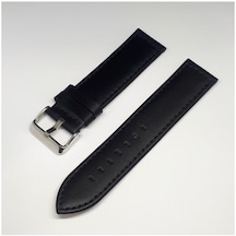 24Mm Siyah Düz Deri Saat Kayışı Kordonu 24X24