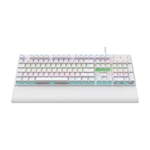 Nova Mk104 Rainbow Bilek Destekli Türkçe Fullanti-ghosting Mekanik Oyuncu Klavyesi Beyaz Blue Switch